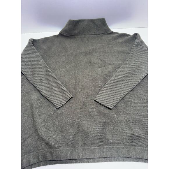 Lilusory Women’s Mock Neck Pullover Sweater Green Side Slits Classic Career - Picture 5 of 11